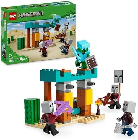 LEGO Minecraft Illageois Desert Patrol Construction Toy with Figures Including a Raider, Vindicator & Cactus Knight - Gamer Gift for Boys or Girls from 7 Years 21267
