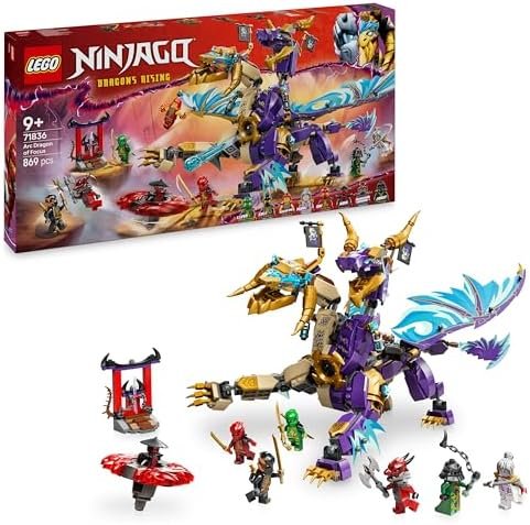 LEGO NINJAGO Arc The Dragon of Concentration, Interactive Building Game for Boys, Girls 9 Years and Above, Spinjitzu Spinjitzu Spinning Top 8 Minifigures, Dragon Uprising Fan Gift 71836