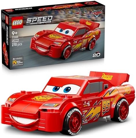 LEGO Speed Champions | Flash McQueen – Racing Car Toy – Collector Model – Disney Gift for Boy or Girl from 9 Years Old and Pixar Cars Movie Fans 77255