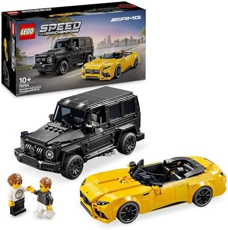 LEGO Speed Champions Mercedes-AMG G 63 and Mercedes-AMG SL 63 – Children's Vehicles – 2 Buildable Sets with 2 Minifigures of Drivers, Gift Idea for Boys and Girls from 10 Years Old 76924