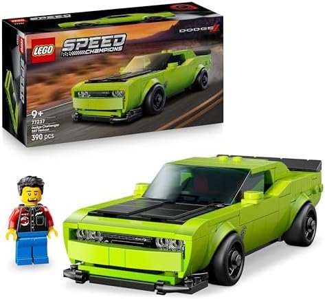 LEGO Speed Champions Sport Car Dodge Challenger SRT Hellcat Construction Toy Race Car Model Car Driver Minifigure Birthday Gift for Boy 9+ Years Old 77237