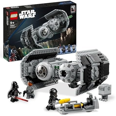 LEGO Star Wars 75347 The Bomber TIE – Construction Game – Spaceship Model – Darth Vader Figure and Minifigure with Lightsaber – Gift for 9 Years Boy