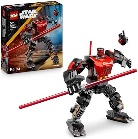 LEGO Star Wars 75411 The Dark Maul Robot Construction Game – Double Blade Red Lightsaber Figurine & Minifigure – Decoration – Gift for Boys from 6 Years Old and The Clone Wars Fans