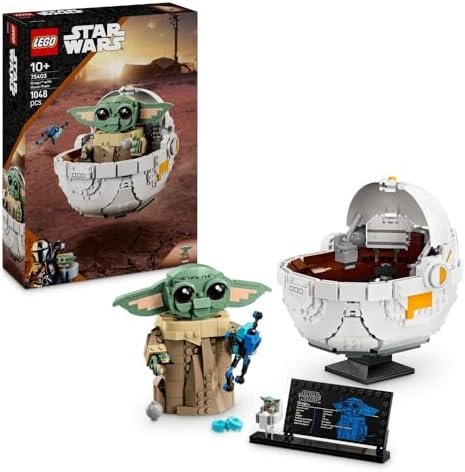 LEGO Star Wars: The Mandalorian Grogu and His Pram - TV Series Inspired Collector's Building Game - Includes Sorgan's Frog - Gift Idea for Boys and Girls from 10 Years Old 75403