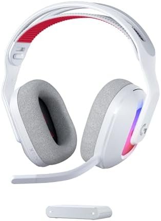 Logitech G Astro A20 X Lightspeed Wireless Gaming Headset for PS5, Xbox, Switch, PC with PLAYSYNC Audio Two Systems, Bluetooth, LIGHTSYNC RGB, and 48KHz Rod Mic - White