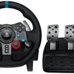 Logitech G G29 Driving Force Racing Steering Wheel and Pedals, Realistic Force Feedback, Stainless Steel Gear Levers, Steering Wheel Cover for PS5, PS4, PC and Mac - Black