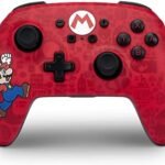 Manette sans fil améliorée PowerA pour Nintendo Switch, modèle OLED et Switch Lite, accessoire de jeu, manette de jeu, manette gaming, manette Bluetooth, sous licence officielle - Here We Go Mario