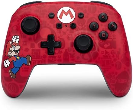 Manette sans fil améliorée PowerA pour Nintendo Switch, modèle OLED et Switch Lite, accessoire de jeu, manette de jeu, manette gaming, manette Bluetooth, sous licence officielle - Here We Go Mario