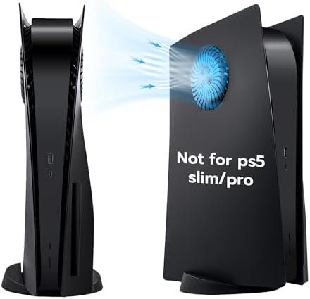 Mcbazel PS5 Protective Faceplate, Playstation 5 Console Faceplate Cover with Cooling Air Slots Replacement Faceplate for PS5 Disc Edition Anti-Scratchproof Dustproof PS5 Plates – Black