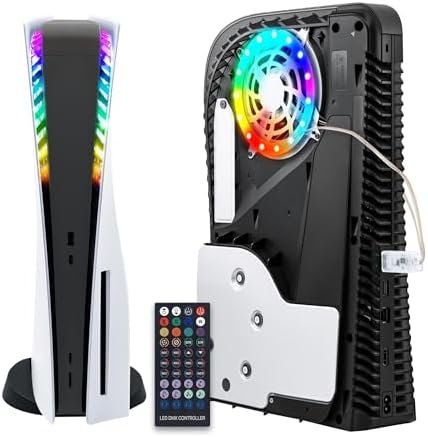 Mcbazel PS5 RGB LED Lighting Strip, Decoration PS5/PS5 Slim/PS5 Pro LED Strip Light Decoration Compatible with Playstation 5/PS5 Slim Digital&Disc Edition/PS5 Pro Remote Control