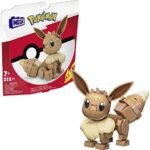Mega Pokémon Action Figure Eevee Articulated 6 cm, Building Brick Set for Kids and Adults, Collectible Pokemon Model, 215 Pieces, Toy for 7+ Years, HDL84