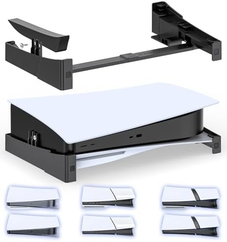 OIVO PS5 Horizontal Stand, Stand for PS5 Compatible with PlayStation 5/Slim/Pro Console Disc & Digital Editions with Screw Mount, Stable P5 Accessory Stand (Black)
