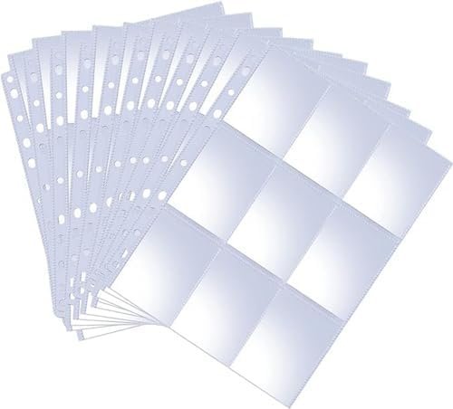 Oderra 576 Plastic Card Sleeves, 32 Pages Pokemon Card Sleeve with Pockets on Both Sides for Trading Card Game Collection, Transparent Binder Card Pouch