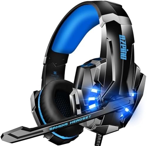 Ozeino Gaming Headphones, Gaming Headset for PS5, 3D Stereo Sound, Headset with Microphone Noise Cancelling, Headphones with 3.5 mm Jack, Gaming Headset for PC PS4 Xbox Switch