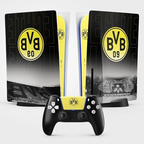 PS5 Dortmund Sticker for PS 5, Console and Controller, Standard Edition Disc, Skin Dortmund PS 5 (1 Controller)