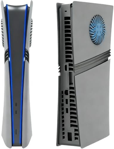 PS5 Pro Digital Edition Shockproof Front Plates - Matte ABS Hard Replacement Plates with Cooling Vents, Dustproof and Anti-Scratch Panels (for Digital Console