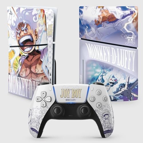 PS5 Slim Gear 5 Sticker, Playstation 5 Manga, Console and Controller, Slim Edition Disc, Skin Gear 5 PS5 (1 Controller)