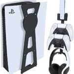 PS5 Wall Mount for PlayStation 5 Stable Wall Mount for Playstation 5 Wall Mount Kit 2 Brackets for Remote and Headset