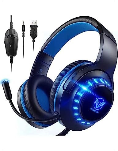 Pacrate Gaming Headset for PS4/PS5/Xbox/Nintendo Switch/PC, PS5 Headset Gamer Headset with Mic Headset PS4 Headset Xbox Stereo Surround Headset Switch, Blue