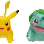 Pokémon 2 Pack First Partner Battle Figures - Bulbasaur & Pikachu 2-inch Battle Figures with Authentic Detail