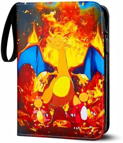 Pokemon Card Binder, Capacity of 50 Pages of 400 Cards, Card Holder, Card Organizer, Waterproof Leather Zipper Card Holder, Gift for Boys and Girls (PHL400)