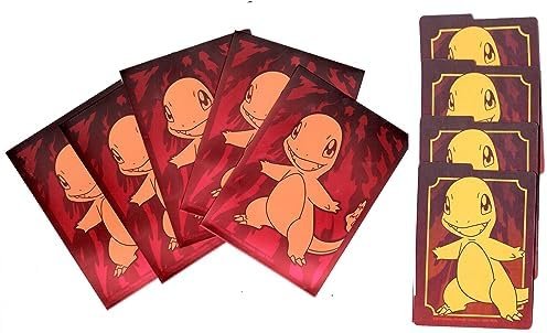 Pokemon Card Sleeves - Obsidian Flames - Charmander Elite Trainer - 65 Pockets + 4 Cardboard Dividers
