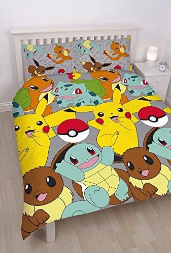 Pokemon Double Duvet Cover with Multi Coloured Print