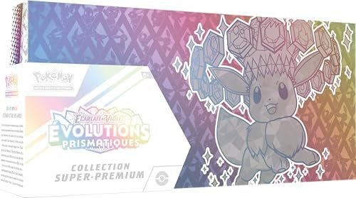 Pokémon TCG: Scarlet & Purple Super-Premium Collection - Prismatic Evolutions of the Pokémon TCG (1 Fully Illustrated Glossy Promo Card, 1 Soft Eevee Deck Case and 15 Booster Packs)