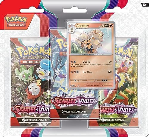 Pokémon TCG Scarlet and Purple Pack of 3 Arcanine & Oyacata Boosters (1 Random Pack)