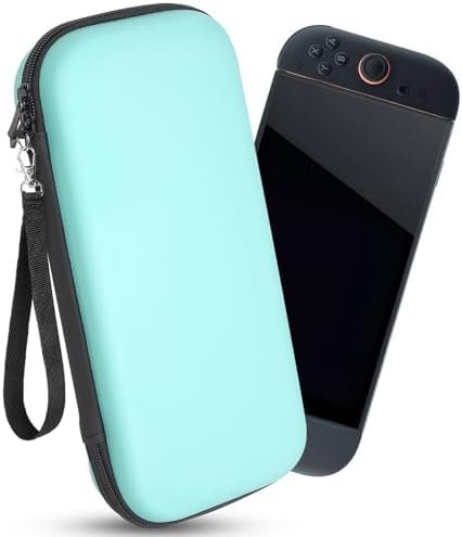 RSAquar Housse de Transport pour Nintendo Switch 2 2025 - Coque Rigide Antichoc et Étanche pour Switch 2 & Accessoires - Compacte avec 12 Emplacements Cartouches, Poche pour Manette Pro, Vert