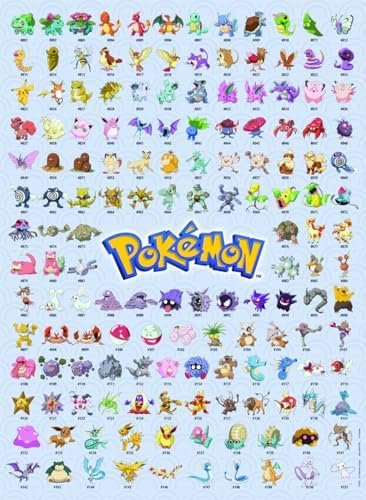Ravensburger - Adult puzzle - 500 piece puzzle - Pokédex first generation/Pokémon - Adults and children from 12 years old - High quality puzzle - Pokemon game - 12000511