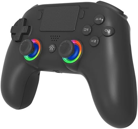 Subsonic – Manette pour PS5 sans fil avec palettes et Leds programmables fonction vibration et tactile – Manette PS5 Noir