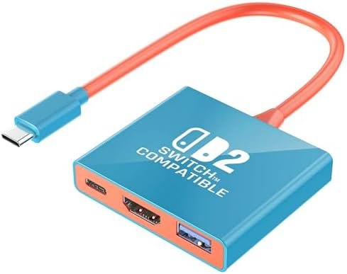 Switch 2 TV Dock for Nintendo Switch 2 (2025), Switch 2 TV Adapter Support 4K/60Hz HDMI 2.0A, USB 3.0 Port PD100W, Compatible with Switch 2/Switch/OLED
