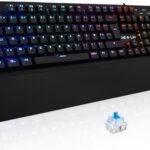 The G-Lab - Keyz Carbon E Ultra Precise Azerty Blue Switches Mechanical Gamer Keyboard - 16 Backlight Effects - Magnetic Wrist Rest - Compatible with PC PS4/PS5 Xbox One/Series X - New