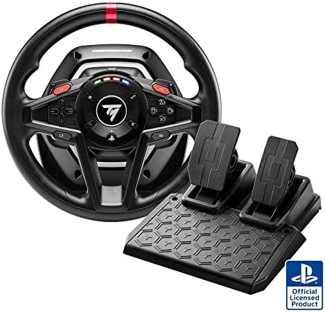 Thrustmaster T128 - Ensemble volant et pédales de course hautes performances avec retour de force pour PC, PS4, PS5 et PS5 Pro