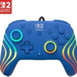 Turtle Beach Afterglow Wave Bleu Manette de gaming RGB filaire Sous licence officielle pour Nintendo Switch 2