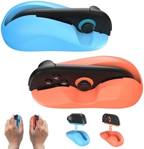 Tyasoleil Gaming Mouse Compatible with Nintendo Switch 2 Controller - Kit Ergonomic Handles Non-Slip Comfortable Compatible with Switch 2 2025 (Red & Blue)