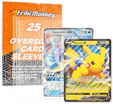 XXL Card Sleeves - Sleeves 150 x 205 mm - Pack of 25 Protective Sleeves for Pokemon XXL Promo Cards - Premium Card Protectors