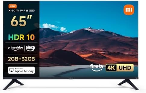 Xiaomi TV F 65, 165 cm (65 inches), 4K UHD, Smart TV, Fire TV, Alexa Voice Control, HDR10, MEMC, Game Boost Mode 120Hz, 2GB+32GB, AirPlay Compatible