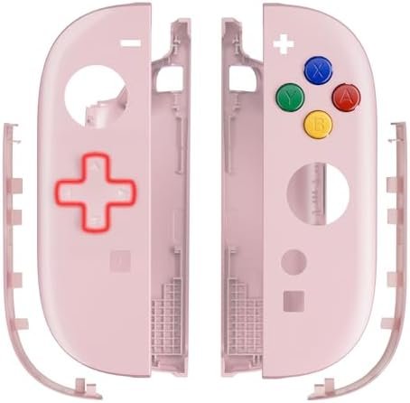 eXtremeRate Front/Back Cover for Switch Joycon 2 with D-Pad Buttons, D-Pad Version - Pink