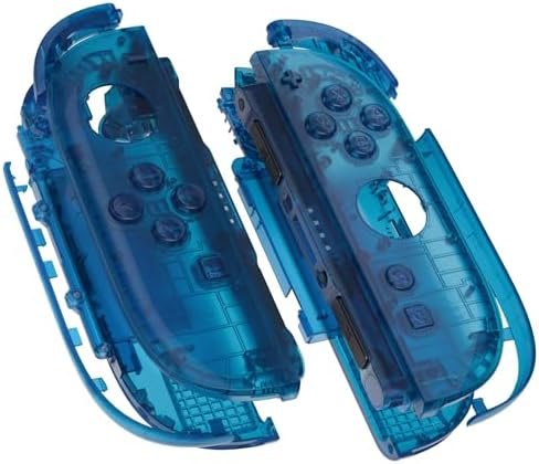 eXtremeRate Switch 2 Joycon Case with Full Replacement Buttons DIY and Tool, Joycon 2 Case for Nintendo Switch 2 Accessories-Blue Transparent