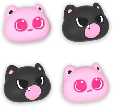playvital For Switch 2 Controller Cap Joystick, Thumbstick Grip Cover for Nintendo Switch 2 Joycon Accessories, 4 PCS Thumbs Cushion Caps Stick Analog-PP & VV Kitten