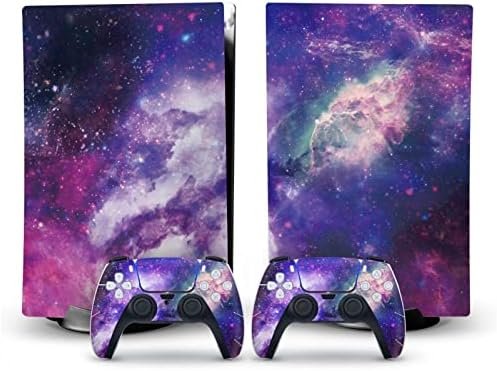 Peau Décalcomanie Console pour PS 5 Édition Disque 2 Contrôleurs Enveloppes Couverture Vinyle Version Disque pour PS5 52940 sans Bulles sans Mousse Anti-Rayures