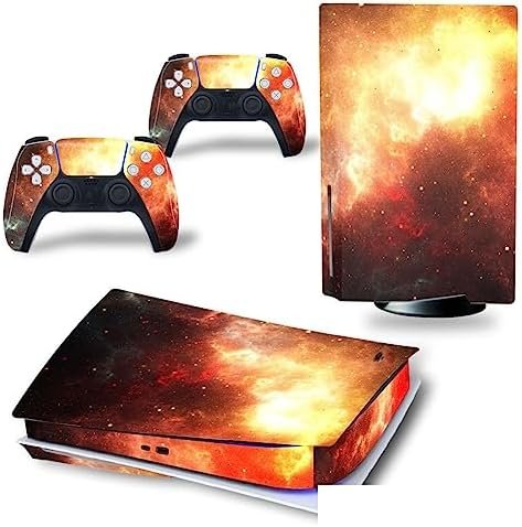 Peau Décalcomanie Console pour PS 5 Édition Disque 2 Contrôleurs Enveloppes Couverture Vinyle Version Disque pour PS5 13901 sans Bulles sans Mousse Anti-Rayures