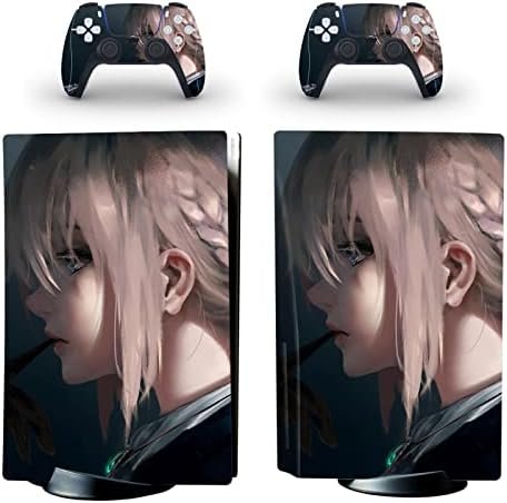 pour PS5 Skin Disc Edition Anime Console Et Contrôleur Vinyl Cover Skins Wraps pour PS 5 Disc Version 36408 sans Bulles sans Mousse Anti-Rayures