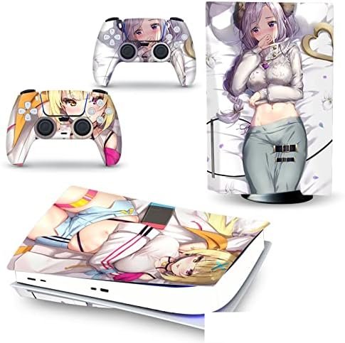Peau Décalcomanie Console pour PS 5 Édition Disque 2 Contrôleurs Enveloppes Couverture Vinyle Version Disque pour PS5 15296 sans Bulles sans Mousse Anti-Rayures