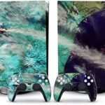 Peau Décalcomanie Console pour PS 5 Édition Disque 2 Contrôleurs Enveloppes Couverture Vinyle Version Disque pour PS5 47866 sans Bulles sans Mousse Anti-Rayures