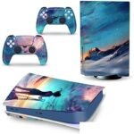 Peau Décalcomanie Console pour PS 5 Édition Disque 2 Contrôleurs Enveloppes Couverture Vinyle Version Disque pour PS5 05300 sans Bulles sans Mousse Anti-Rayures