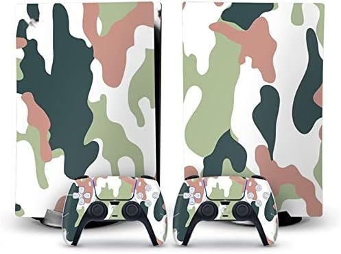 Peau Décalcomanie Console pour PS 5 Édition Disque 2 Contrôleurs Enveloppes Couverture Vinyle Version Disque pour PS5 48752 sans Bulles sans Mousse Anti-Rayures