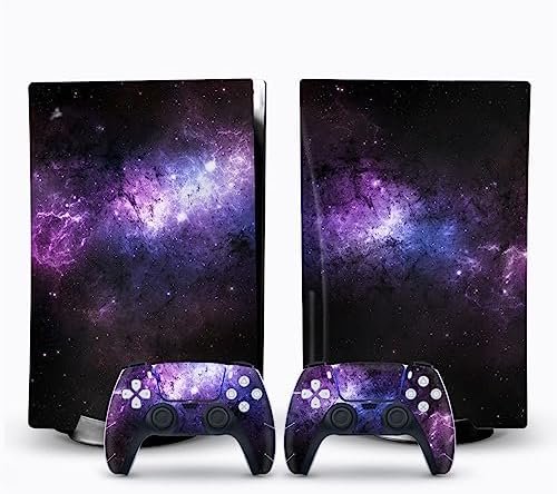 Peau Décalcomanie Console pour PS 5 Édition Disque 2 Contrôleurs Enveloppes Couverture Vinyle Version Disque pour PS5 47574 sans Bulles sans Mousse Anti-Rayures